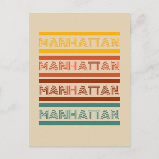 Grüße aus Manhattan, Retro Design Postkarte (Vorderseite)