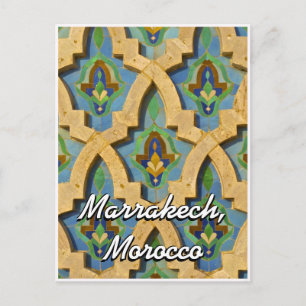Grüße aus Marrakech Marokko Marokkanische Fliesen Postkarte