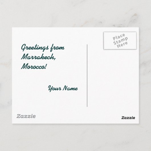 Grüße aus Marrakesch Postkarte (Rückseite)
