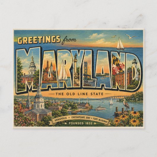 Grüße aus Maryland Postkarte (Vorderseite)