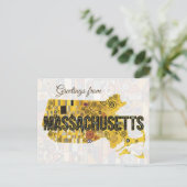 Grüße aus Massachusetts Postkarte (Stehend Vorderseite)
