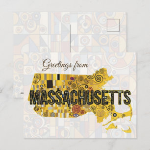 Grüße aus Massachusetts Postkarte