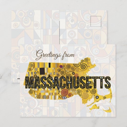 Grüße aus Massachusetts Postkarte (Vorne/Hinten)