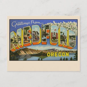 Grüße aus Medford, Oregon Großer Buchstabe Postkarte