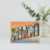 Grüße aus Miami Florida Vintag Postkarte (Stehend Vorderseite)