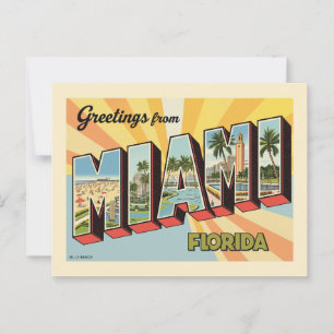 Grüße aus Miami Florida Vintage Postkarte