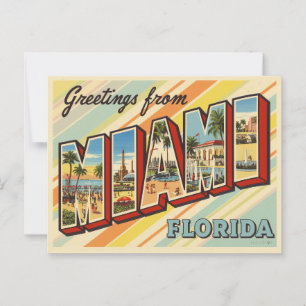 Grüße aus Miami, Florida Vintage Postkarte