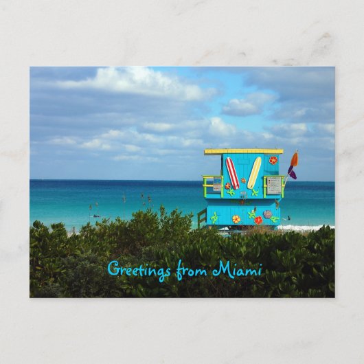 Grüße aus Miami Postkarte (Vorderseite)