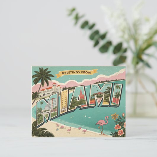 Grüße aus Miami Postkarte (Stehend Vorderseite)