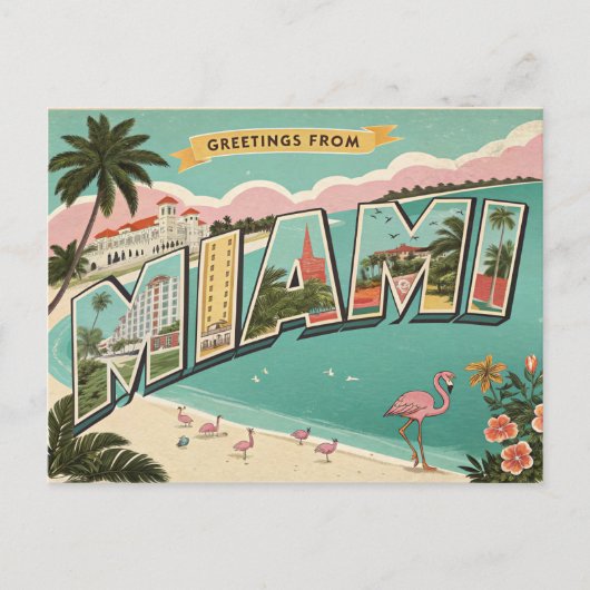 Grüße aus Miami Postkarte (Vorderseite)
