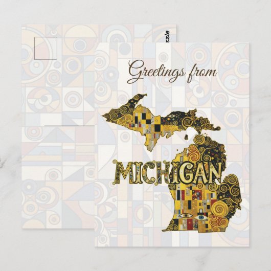 Grüße aus Michigan Postkarte (Vorne/Hinten)
