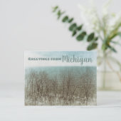 Grüße aus Michigan Postkarte (Stehend Vorderseite)