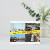 Grüße aus Minneapolis der 50er Jahre Postkarte (Stehend Vorderseite)