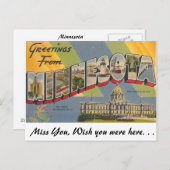 Grüße aus Minnesota Postkarte (Vorne/Hinten)
