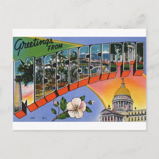 Grüße aus Mississippi Postkarte (Vorderseite)