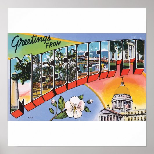 Grüße aus Mississippi, Vintag Poster (Vorne)