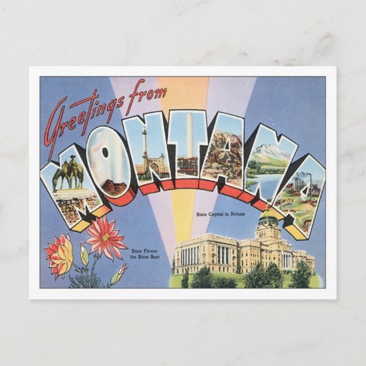 Grüße aus Montana Postkarte (Vorderseite)