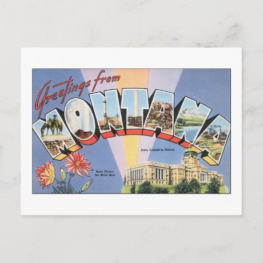 Grüße aus Montana Postkarte (Vorderseite)