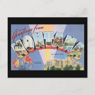 Grüße aus Montana_Vintage Travel Poster Postkarte