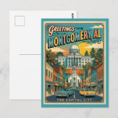 Grüße aus Montgomery AL Retro Postkarte (Vorne/Hinten)
