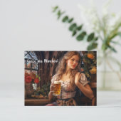 Grüße aus München! Bierzeltstimmung. Bier Postkarte (Stehend Vorderseite)