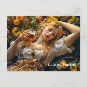 Grüße aus München! Bierzeltstimmung Postkarte