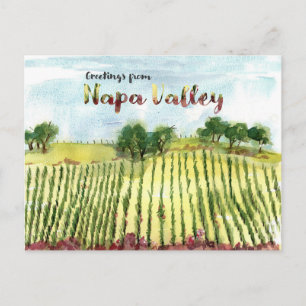 Grüße aus Napa Valley Vineyard Hills Postkarte