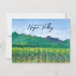 Grüße aus Napa Valley Weinberg rote Rosen  Postkarte