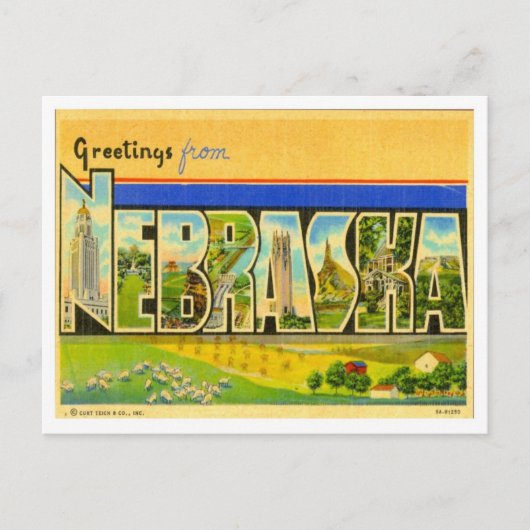 Grüße aus Nebraska Postkarte (Vorderseite)