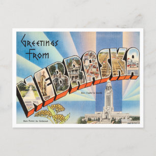 Grüße aus Nebraska Vintage Travel Postkarte