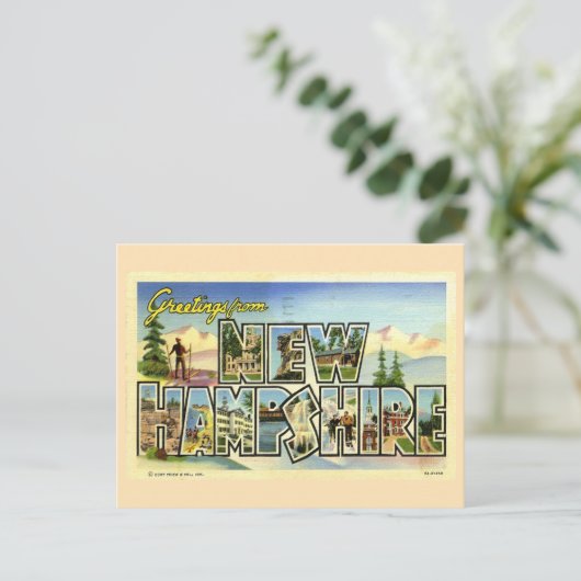 Grüße aus New Hampshire Postkarte (Stehend Vorderseite)