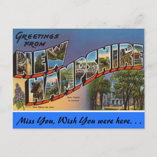 Grüße aus New Hampshire Postkarte (Vorderseite)