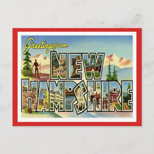 Grüße aus New Hampshire Postkarte (Vorderseite)