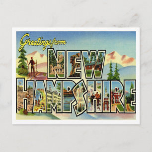 Grüße aus New Hampshire Vintag Postkarte