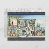 Grüße aus New Hampshire, Vintag Postkarte (Vorne/Hinten)