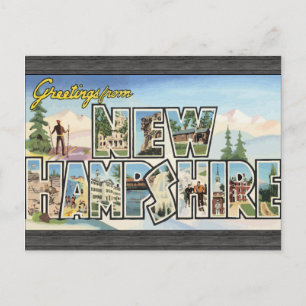 Grüße aus New Hampshire, Vintage Postkarte