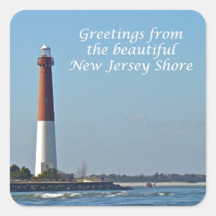 Grüße aus New Jersey - Barnegat Light Quadratischer Aufkleber
