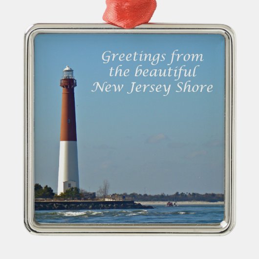 Grüße aus New Jersey - Barnegat Light Silbernes Ornament (Vorne)