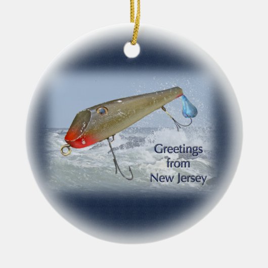 Grüße aus New Jersey Fishing Lure Keramik Ornament (Vorne)