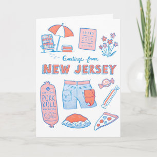 Grüße aus New Jersey Letterpress Karte