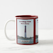 Grüße aus New Jersey NJ "Old Barney"-Tasse Zweifarbige Tasse (Links)