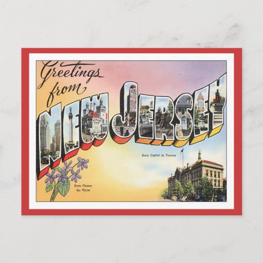 Grüße aus New Jersey Postkarte (Vorderseite)