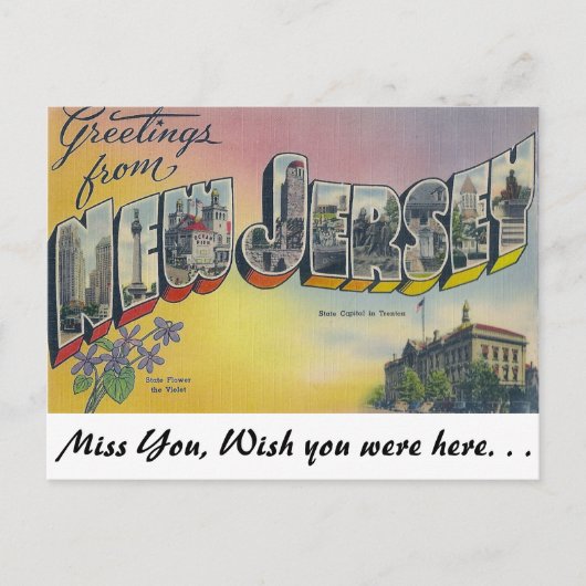 Grüße aus New Jersey Postkarte (Vorderseite)