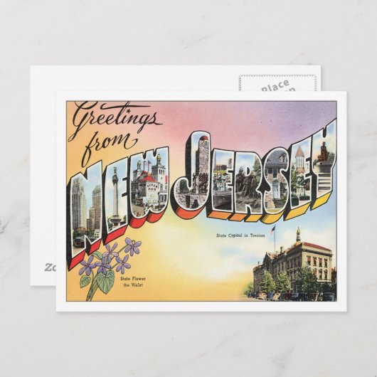 Grüße aus New Jersey Postkarte (Vorne/Hinten)