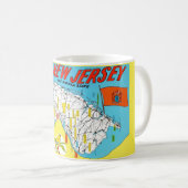Grüße aus New Jersey Vintag Map Tasse (VorderseiteRechts)