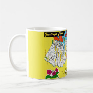 Grüße aus New Jersey Vintage-Karten-Tasse Kaffeetasse