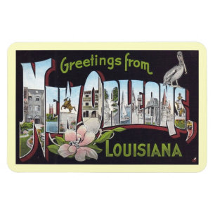 Grüße aus New Orleans, Louisiana Vintage Postkarte Magnet