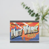 Grüße aus New York City, Vintag Postkarte (Stehend Vorderseite)