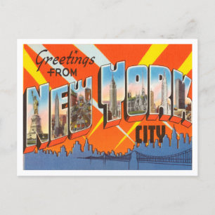Grüße aus New York City Vintage Reise Postkarte