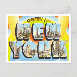 Grüße aus New York City Vintage Reise Postkarte